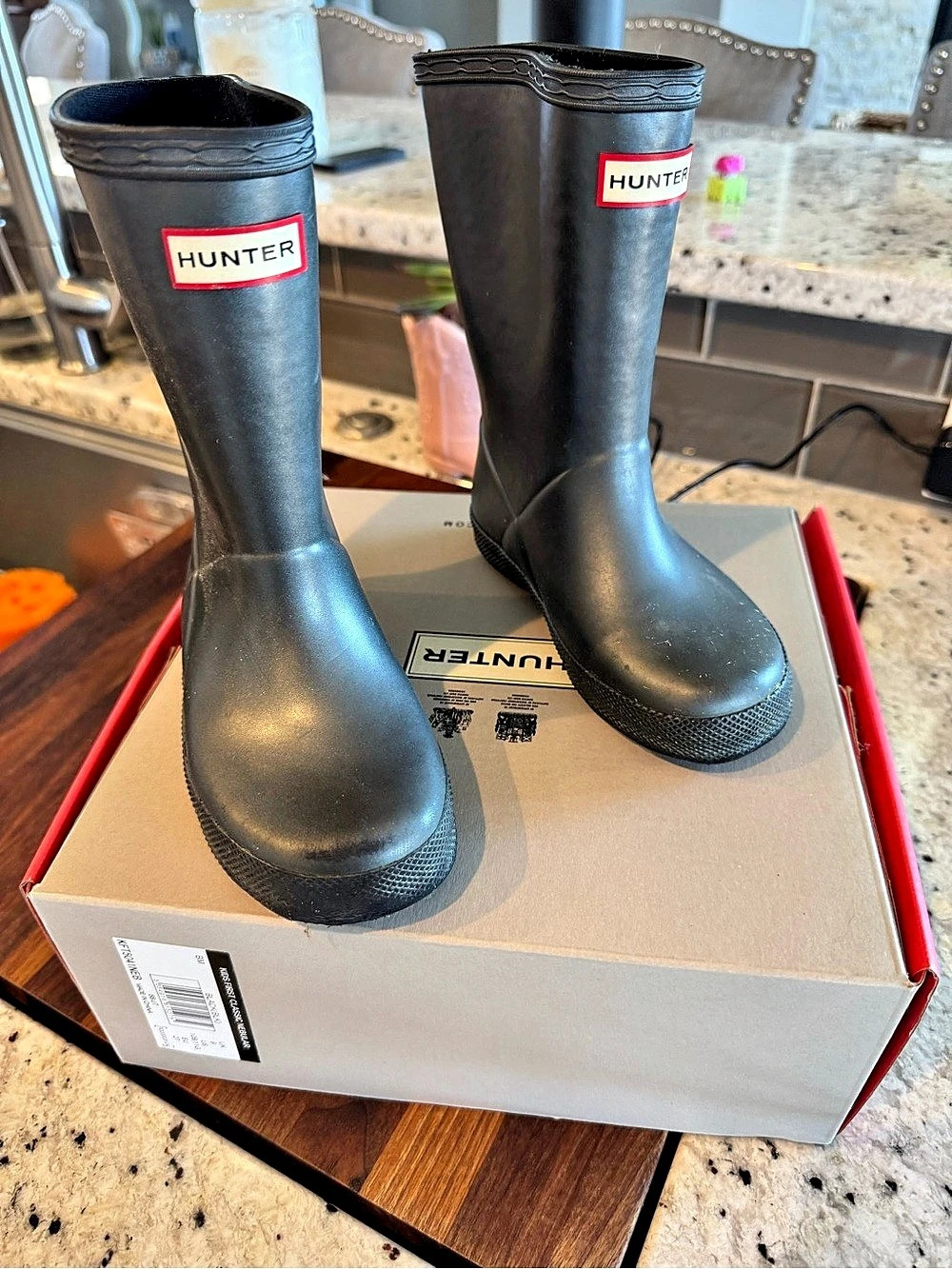 Hunter First Classic Tall Rain Boots Black US 10/11